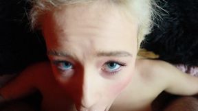 Face Fuck. Blonde Gets Facial with Pleasure. Amateur Blowjob