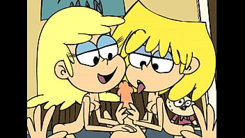 Leni and Lori Loud sucking - Minus8