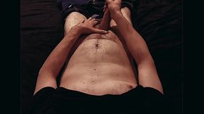 Step Dad with Big Ball Gut pumps out a big load