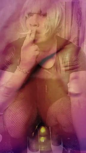 sexy shemale smoking, sucking, and fucking