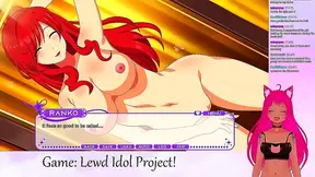 Lewd VTuber Neko Plays Anime Game With Lesbian Lingerie Action & Big Tits Yuri Fun