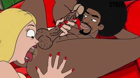 black plumber fucks married housewife behind her cuckold husband s back. cartoon wife blowjob, lick asshole, suck balls