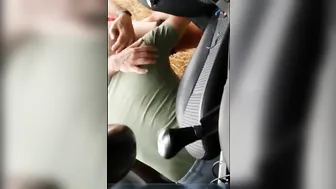 Mature married daddy gets outdoor blowjob in the countryside