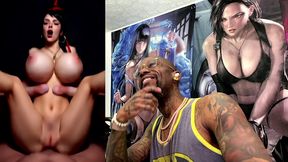 big breast bald pussy bayonetta getting fucked like a fleshlight, ai generated