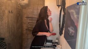 Stepmom's Temptation: A Steamy Encounter in the Bathroom