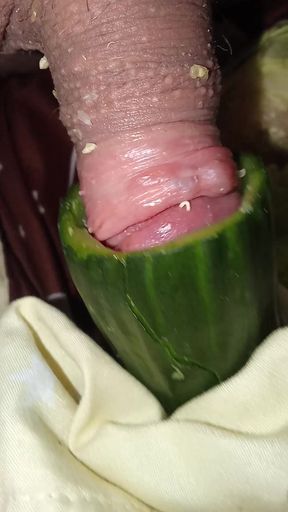 Fucking a cabbage and a cucumber at the same time