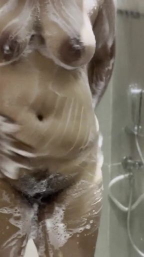 hot teen girl sexy body taking bath shower show sexy big natural boobs bathroom romance sex   Clip 2