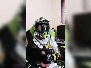 Stroke Jerk off Cum in Mx Motocross Gear