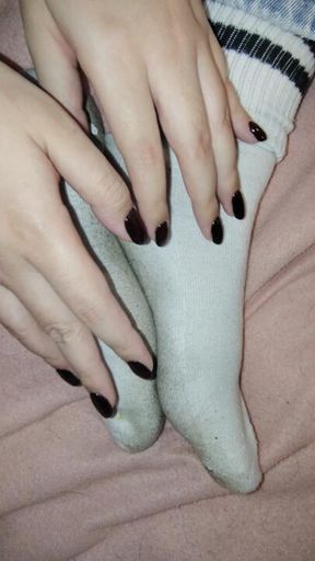 After a Long Day: Peeling Off My Socks for a Sweet Strawberry Massage