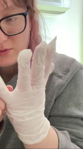 Trying on Some Latex Gloves a Fan Gifted Me