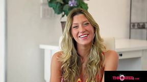 Blonde delights in being deeply throat-fed with intense passion
