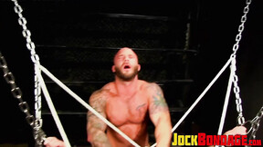 Interrogator Drake Jaden  Dirk Caber to blowjob & gag on his huge cock