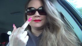 Smoking Marlboro Red 100 Red Lipstick Lips Flipping You Off