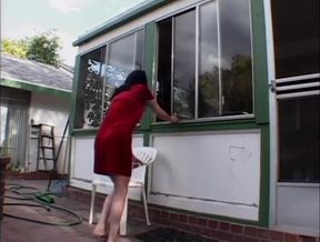 Lesbians blonde milf in the garden