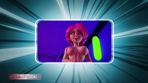 3d big booty show stopping stripper in the arcade dancing cartoon