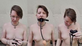 experiments combining an inflatable gag with a spider gag