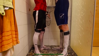shower in soccer with my bf