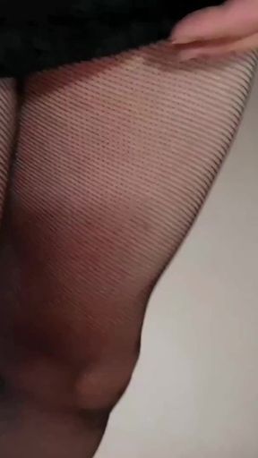 Dani_leg in Sexy Black Fishnet Pantyhose