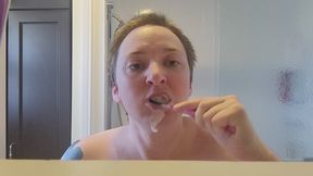 POV you are my mirror while I brush my teeth and put face cream on