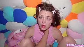 Stepdaughter Squirts On Stepdads Dick After Watching Scary Movie