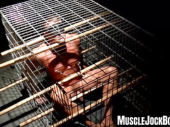 MuscleJockBound.com - Tyler Saint blindfolded with tormented nipples