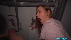 Public Agent - Lucky Agent in Basement Threesome with Alexis Crystal and Lexi Dona
