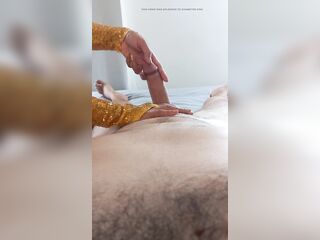 The Utltimate Wicked Asian Golden Handjob - Sparkly Gold Nails Tease and long Edging with intense ejaculation (Trailer)