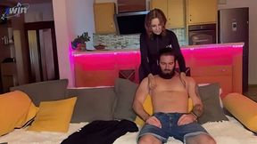Anal creampie from muscle man after cheating girlplaymate's blowjob. Posh Spice's messy doll gives greatest xxx.