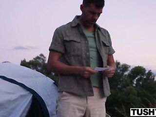 TUSHY Feisty Redhead Audrey Reid Puts Her Chap To The Test In Vehement Outdoor Anal Adventure