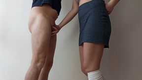 Tied hands & long socks ballbusting