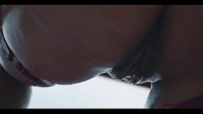 Native American MILF BBW teases and wanks in the shower