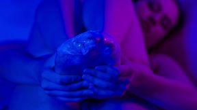 the beautiful feet is wrapped in plastic