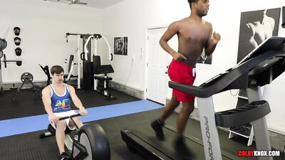 Buff Gym Stud Kylan Gets Fucked on the Treadmill by Hot Gay Stud Colby Chambers RAW