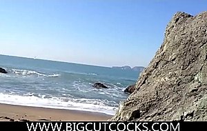 Big boner beach wank