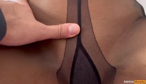 Best POV for Black Pantyhose Footjob