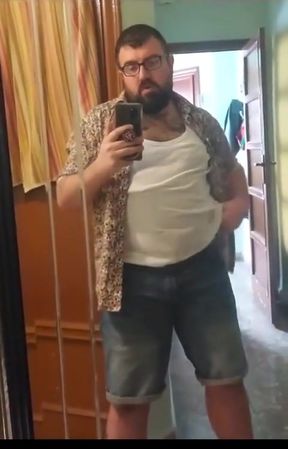 Just Couldn't Oppose Wanking in Front of This Huge Fucking Mirror