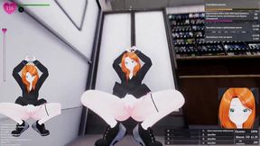 Animated hentai babe gets it in public places