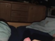 Girlfriend is finishing me and get cum on her nails (She hates cum)