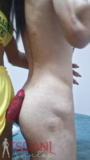 Puto Takes Milk on Top of Trans Daniela Santos's Ass