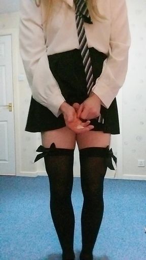 Horny Sissy Bitch Cums in Uniform