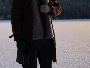 Jerking off on a frozen lake - Vertical 60fps