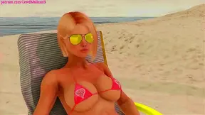 Two Futanaris Enjoy Beach Blowjob Fun In Steamy 3D Anime Action