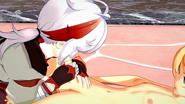 Genshin Impact Yaoi - Kazuha blowjob to Aether