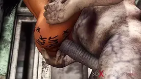 A real dirty has her first anal rough fuck with Evil clown