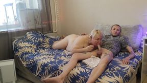 my hand job continued with a blowjob from a friend to cum