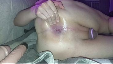 Giant dildo gives me a great prostate orgasm