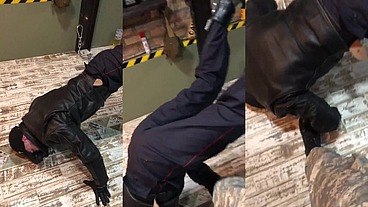 Military Man Catch Young Cop and Bondage Him in Bunker