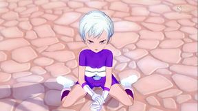Anime girl gets naughty after training