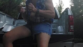 Blue-collar men stack logs after cutting tree down