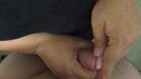 Playing with hunk′s cock and watching him jerk for me